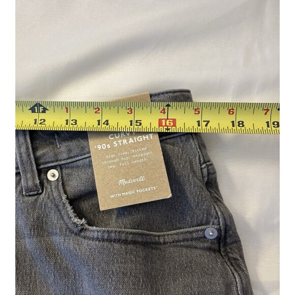 MADEWELL Curvy 90s Straight Jeans Women Petite 31P Gray Crossover Waist Denim - Picture 15 of 15